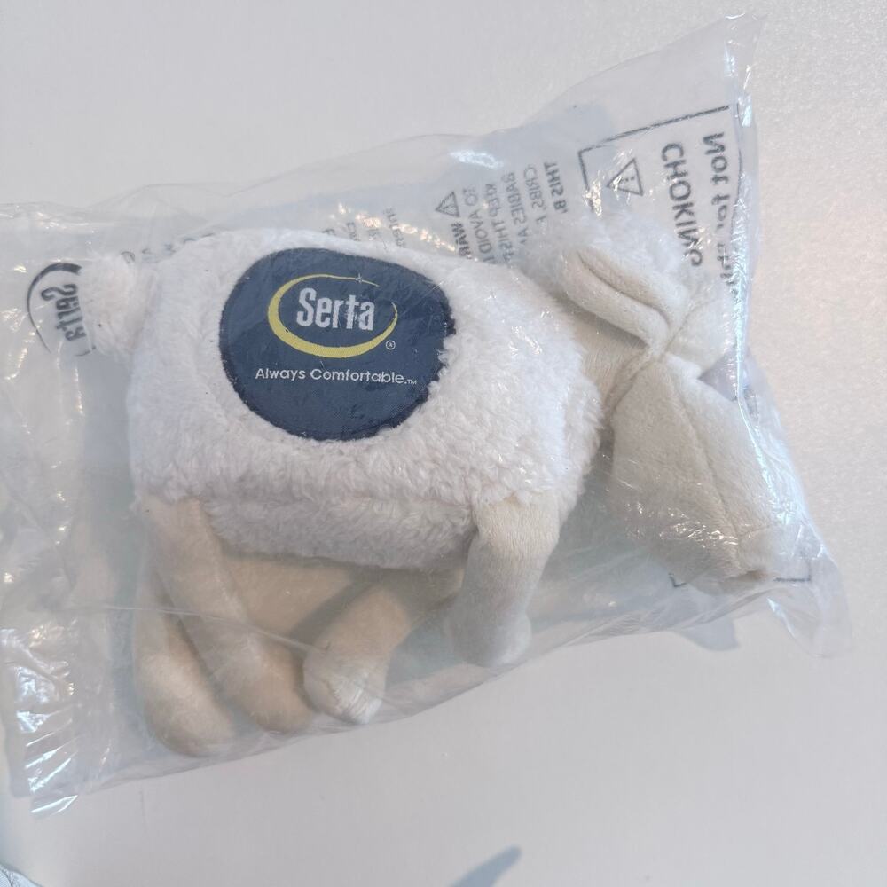 Serta Counting Sheep Plush #1 Mascot Sealed New Packaging Always Comfortable 8"